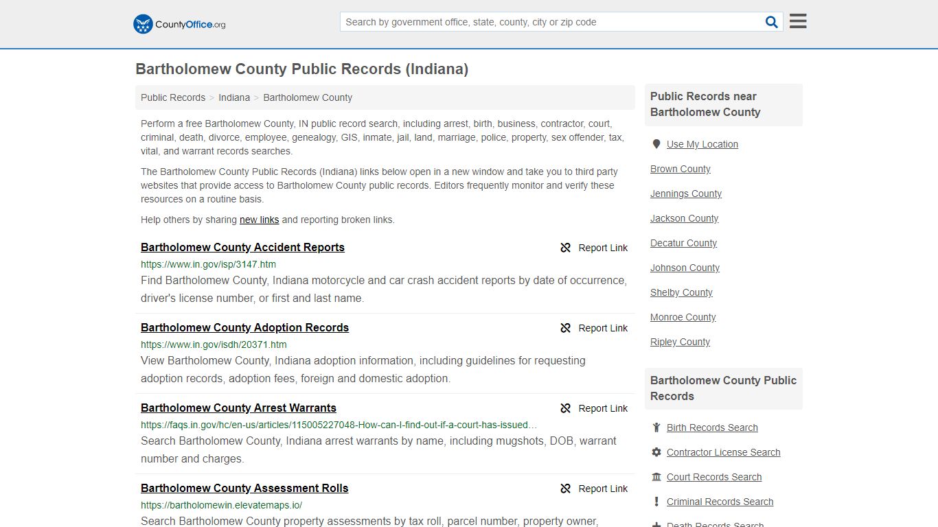 Public Records - Bartholomew County, IN (Business ...