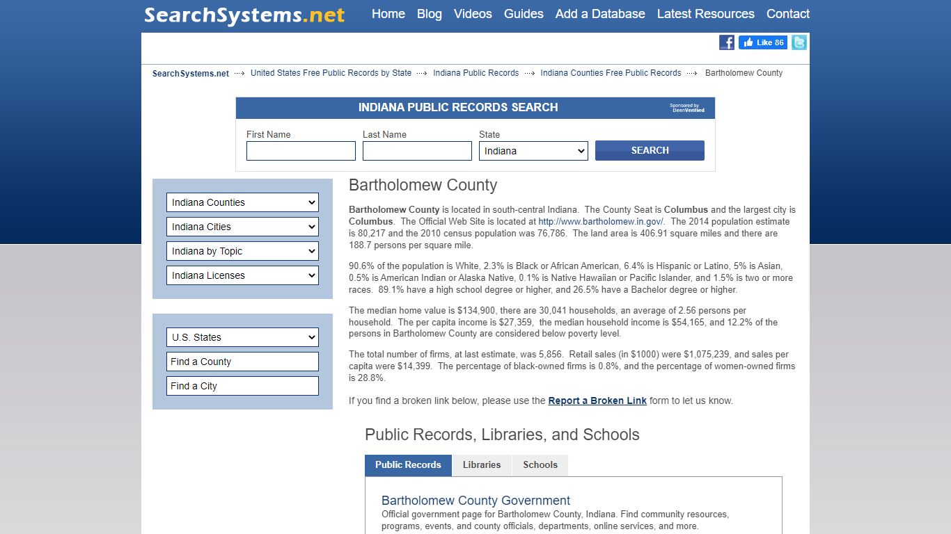 Bartholomew County Criminal and Public Records